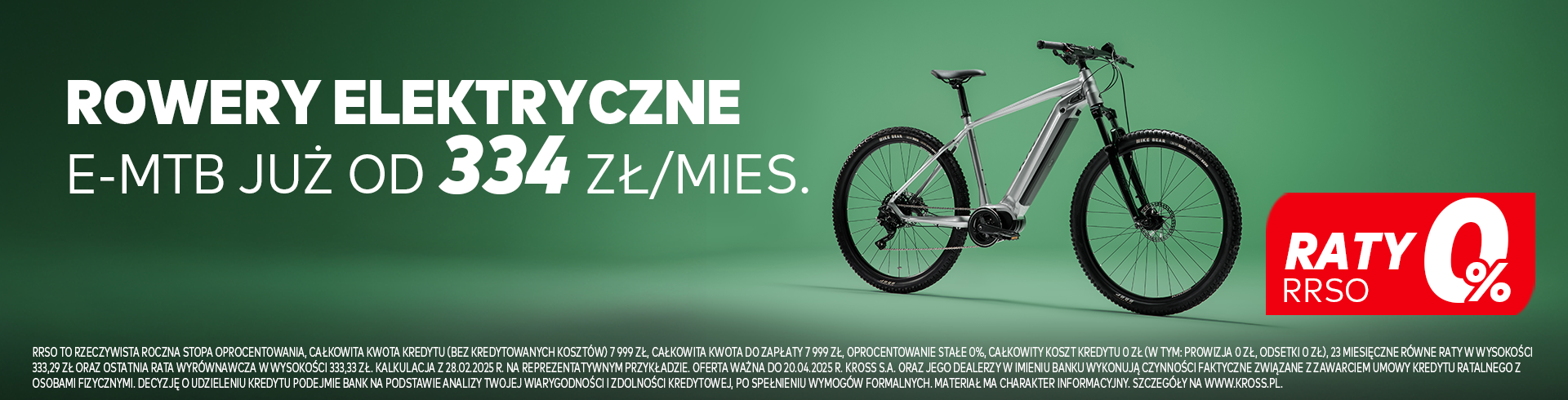 Rowery elektryczne E-MTB już od 334 zł/mies. w ratach RRSO 0%