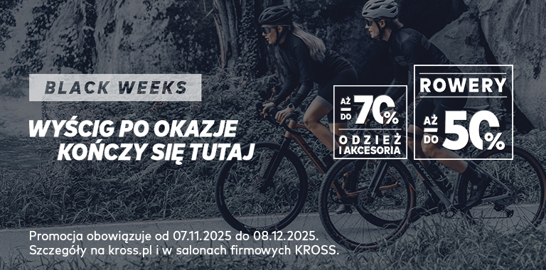 Black Friday w Salonach Firmowych KROSS i na KROSS.pl! Kupuj taniej aż do -70% Black Friday w Salonach Firmowych KROSS i na KROSS.pl! Kupuj taniej aż do -70%