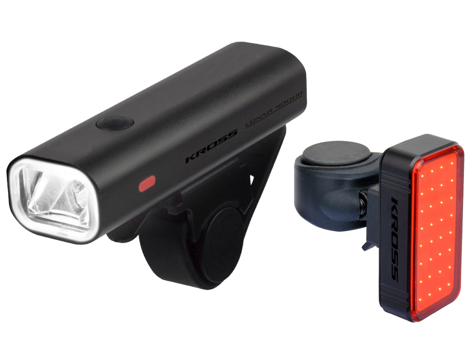 Zestaw lampek rowerowych LUNAR SET 400/50 lm Zestaw lampek rowerowych LUNAR SET 400/50 lm