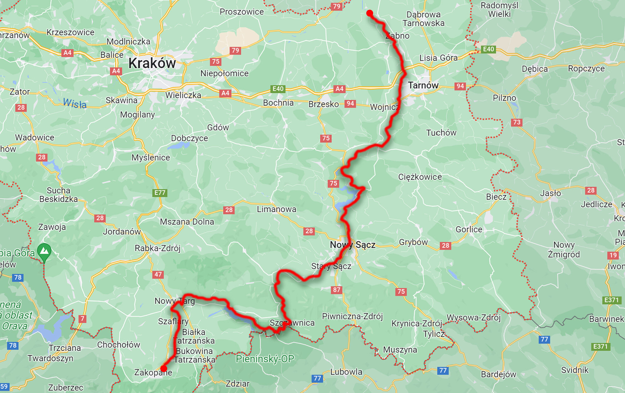Sprawdź mapę szlaku rowerowego Velo Dunajec >>